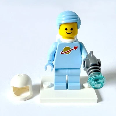 LEGO Space Classic Spaceman Astronaut Minifigure BAM Light Blue w/ Hands & Hair