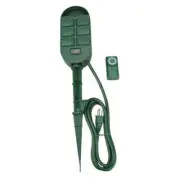 Coleman Cable 59785 6 Outlet Power Stake Built in Timer & Remote