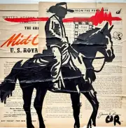 CORBELLIC EXPRESSIONISM 12X12 COWBOY MEDIA HANDMADE SIGNED COLORFUL ART PAINTING
