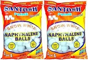 1kg (500g x 2 Packs) - Naphthalene Moth Balls Snow White - Santosh Brand