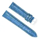 22MM LEATHER WATCH BAND STRAP FOR OMEGA SEAMASTER PLANET OCEAN LIGHT BLUE WS