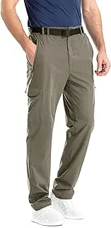 [Clothin] Men's Elastic-Waist Travel Pant Stretchy Lightweight Cargo Pant Quick Dry Breathable