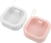 Cabilock 2pcs Portable Hair Tie Organizer Storage Box Travel Jewelry Storage Case for Accessories Swabs Office Supplies Easy Press to Open Design for Quick Access Compact and Lightweight