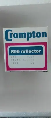 Crompton R95 Reflector Lamp CLEAR YELLOW Edison Screw 100W 240V (MADE IN UK)