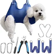 OVTEXZOG Dog Grooming Hammock Hanging Harness for Small Dogs, Dog Sling for Nail Clipping/Trimming,Dog Hammock Restraint Bag with Nail Clippers,Dog Cutting Hammock,Pet Grooming Supplies Kit for Claw Care