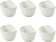 ORIMERC 6 Pack 10" Wall Hanging Planter Pots Vertical Garden Living Wall Mount Window Hang Indoor Outdoor Plant Flower Basket for Kitchen Herbs Balcony Railing Shelf Fence Bedroom Trellis Decor White