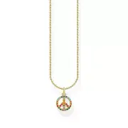 Necklace Peace with Colourful Stones Yellow Gold