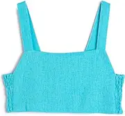 [Koton] Girls's Crop Linen Back Cut Out Gimped Detail Blouse