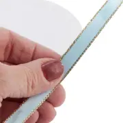 100 yards of 3/8" Light Blue with Gold Edge Satin Ribbon