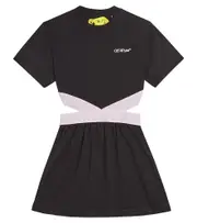 [Off-White Kids] Off-White Kids Bookish cotton jersey dress Y 8 black