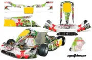 Go Kart Graphics Kit Decal Sticker Wrap For Tony Kart Venox MELTDOWN RED GREEN