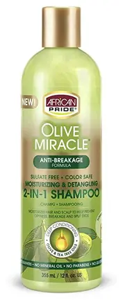 African Pride Olive Miracle Sulfate Free Moisturising & Detangling 2 in 1 Shampoo 355mL (12fl oz)
