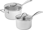 Scanpan STS Stainless Steel 2 Piece Covered Saucepan Set, 16cm/1.8 Litre & 20cm/3.5 Litre