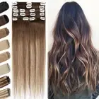 100% Clip in Human Hair Extensions Full Head Real Russian Remy Hair Thick Wefted