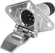 Zohisin 7Pin Trailer Socket Small Metal Socket Ideal Trailer Accessory Replacement for RVs Caravans Trailers with Spring Cover Hidden Terminal Block Premium Metal Material Wide