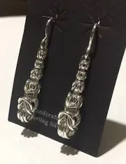SILVER SMALL BYZANTINE TEARDROP EARRINGS HANDMADE(.935 FINE STERLING ARGENTIUM)