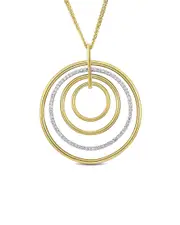 Diamond Select Cuts 14K Two-Tone 1.26 ct. tw. Diamond Circle Necklace