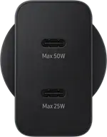 Samsung 50W Duo Power Adapter and USB-C to USB-C Cable Black