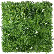 Luxury White Lily Artificial Vertical Garden / Fake Green Wall 1m x 1m UV Resistant