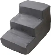 yuksok Pet Dog Stair 3 Steps Dog Ramp Removable Cover for Older Dogs Cats Sturdy Lightweight Versatile High Density Sponge Anti Slip