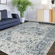 Non-Slip Distressed Persian Silky Design Floor Rug Bedroom Living Room Carpet (160 x 230cm)