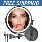 Elegant 8-Inch Rechargeable Vanity Mirror - 3 Lighting Options & Extendable Arm