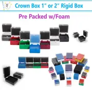 Dental Lab Rigid Crown Box 1" or 2" Rigid Box Pre Packed w/Foam, Assorted 100Bx