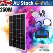 12V 250W Solar Panel Complete Kit Generator Camping Battery Charger Controller