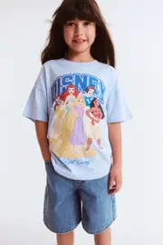 [Cotton On Kids] Cotton On Kids - Disney Princess Drop Shoulder Short Sleeve Tee - Lcn dis girl gang/dawn blue 8 LCN DIS GIRL GANG/DAWN BLUE