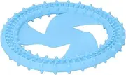 Dog Flying Disc Chew Toy, Pet Flying Disk Toy Anxiety Relief Silicone Teeth Cleaning Interactive for Outdoor Training (Blue)
