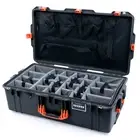 Charcoal & Orange Pelican 1615 case with grey dividers. With lid org.