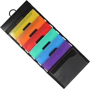 Uonlytech Hanging File Organizer Portable Accordion Document Holder for Wall Mounting Stylish Storage for Office Classroom Home Material Black