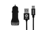 MOKI Type-C SynCharge Braided Cable + Car Charger