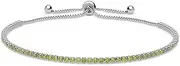 [BERRICLE] Rhodium Plated Base Metal Cubic Zirconia CZ Wedding Tennis Bracelet