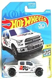 [Hot Wheels] 1:64 Scale 2015 Ford F-150 Truck, White, 3.5 x 1.5 x 1.5 inches, Kid, Children, Male