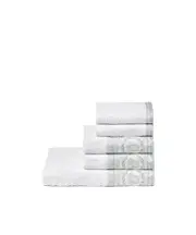 5-piece patterned towel set One size White Silver
