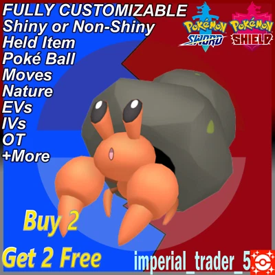Pokémon Sword and Shield ✨ Shiny Dwebble ✨ W/ Best 6IV Customizable