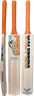 Retro Plus Super Power Full Size Cricket Bat, Ideal for Age 15+ Yrs with Anti Scuff Sheet, Toe, and Cover (Retro Plus Orange Sticker & Orange Grip, Kashmir Willow Cricket Bat)