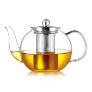 600ml Glass Teapot with Removable Infuser,Clear Tea Kettle Stovetop Safe,Bloo...