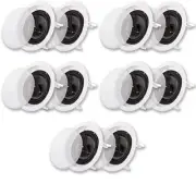 Acoustic Audio CS-IC63 Flush Mount In Ceiling Speakers with 6.5" Woofers 5 Pair