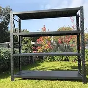 2Mx2M Metal Warehouse Racking Storage Garage Shelving Steel Shelf 800kg Shelves (Matte Black)