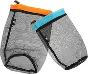 Generic 2Pcs Portable Drawstring Clothes Storage Bag Multi Use Travel Pouch for Organizing Clothes Sundries and Toiletries Lightweight Mesh Carrier for Camping and Travel