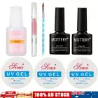 3Pcs Nail Art LED UV Builder Gel Extension Acrylic Manicure Salon Brush Glue Kit