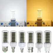 E27/E14/E12/B22/GU10 LED Bulb 6W SMD 4014 96 600LM Pure White/Warm White Corn Light Lamp AC 220V E27 PURE WHITE