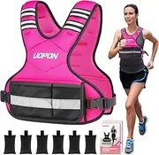 Adjustable Weighted Vest for Women, 6-12 Lbs Rucking Vest with 6 Ironsand Weights, Best Weighted Vest with Plus Pockets & Reflective Strips for Running, Walking, Workout and Strength Training