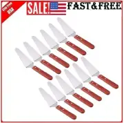 12 Pc Stainless Steel Pie Server Pizza Spatula Cake Cutter Slicer Wooden Handle