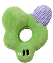 Alphabet Shape Dog Chew Toy with BB Sound, Plush Self-Play Companion for Small Dogs, Durable Bite-Resistant Puppy Toy, Soft Polyester Fabric (green)