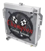 2 Row Supply Champion Radiator W/ 16" Fan for 1955 1956 1957 Ford Thunderbird (for: Ford)
