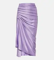 [Rabanne] Rabanne Gathered satin midi skirt AU 14 purple