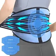 Ice Pack for Back Pain Relief, with 2 Packs Reusable Hot Cold Compress Back Ice Wrap for Lower Back Pain, Sciatica, Back Injuries, Coccyx, Swelling, Bruises, Back Surgery
